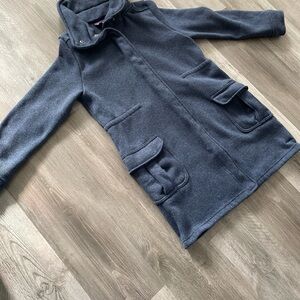 Patagonia Better Sweater Coat Blue Mid Length zipper & snap Jacket -Women size M